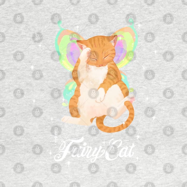 Red Tabby Fairy Cat (with white text) by You Miichi